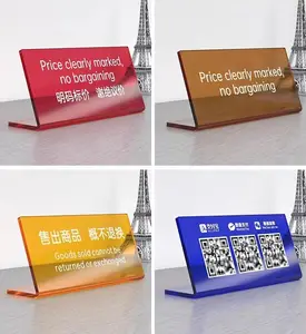 Wholesale Customized Design A4/A5 Size Acrylic Counter Display Stand Desktop Advertisement Sign Crad Holder