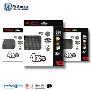 แผ่นขัดทรายแบบตาข่ายเปิด GETTA TOOLS ขนาด 225 มม. 80G แบบติดตีนตุ๊กแก ป้องกันฝุ่น สำหรับขัดผนังยิปซัม ปรับสภาพพื้นผิว แพ็ค 5 ชิ้น - Product Image 1