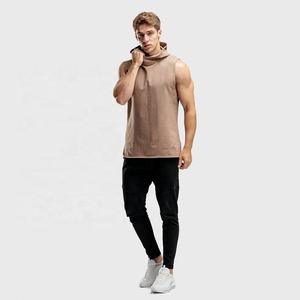 2024 Oversized <b>Sleeveless</b> <b>Hoodies</b> for <b>Men</b> Custom Logo Breathable Sports Plus Size Workout Clothing for Summer Winter Plain Dyed - Product Image 2