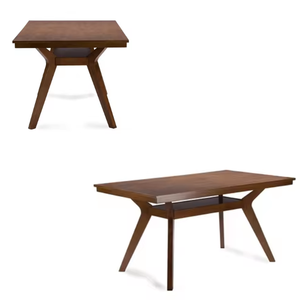 โต๊ะไม้สักเนื้อแข็งดีไซน์ทันสมัยโต๊ะรับประทานอาหารเฟอร์นิเจอร์ทำมือทนทาน - Product Image 5