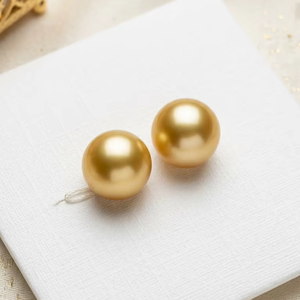 ต่างหูมุก ขนาด 10 มม. มุกเซาท์ซี เกรด A - Product Image 1