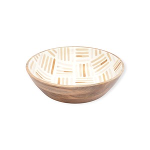 Cuenco decorativo de madera con diseño de hojas, interior esmaltado, cuenco artesanal para servir en la mesa de comedor. - Product Image 6