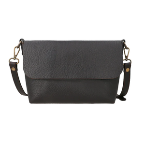 Venta al por mayor directa de fábrica: Bolso bandolera de cuero para mujer, clásico negro con solapa, personalizable y suministro para pedidos al por mayor. - Product Image 1