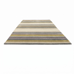 DECORDEC Olive Green Mauve Layered Horizontal Stripe Wool <b>Rug</b> Eco-Friendly Non-Slip Hand-Tufted <b>Thick</b> <b>Pile</b> for Living Room Hotel - Product Image 2