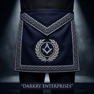 Delantal Masónico Personalizado con Bordado de Hilo de Oro, Borde de Terciopelo Granate, Escuadra y Compás, Hecho a Mano, Regalia de Logia - Product Image 4