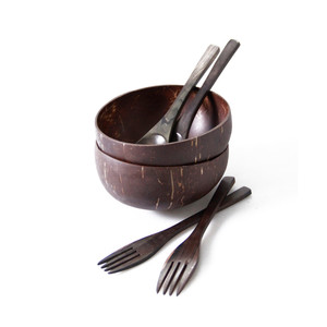 Juego de Tazones y Cucharas de Cáscara de Coco Natural a Precio de Fábrica, Tazones de Cáscara de Coco para Velas, Tazón para Servir Ensaladas Veganas y Helados - Product Image 5