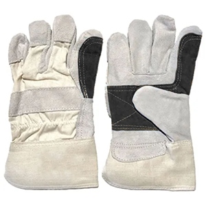 Gants de sécurité robustes en cuir de vachette pleine fleur, paume renforcée, dos en tissu de coton perforé, doublure polaire, anti-vibration - Product Image 5
