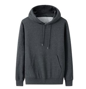 Pull à capuche personnalisable pour homme Sweat-shirt en coton gris de haute qualité Manches longues Vêtements vierges surdimensionnés teints en relief - Product Image 1