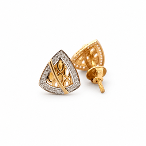 18K Rose Gold Triangle Diamond Cut <b>Stud</b> <b>Earrings</b> for Women High Polish Party Wedding Daily Wear <b>Fine</b> Jewelry Gift Design - Product Image 3