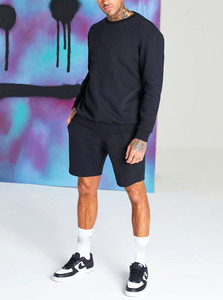 ชุดเสื้อยืดและกางเกงขาสั้นพิมพ์ลายตามสั่งสำหรับผู้ชาย ผ้าหนา 280gsm ชุดกีฬาแขนสั้นผ้าฝ้าย 100% กางเกงขาสั้นทรงโอเวอร์ไซส์ ชุดสองชิ้น - Product Image 6