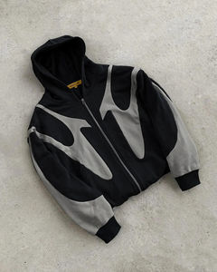 Sudadera con capucha con cremallera, nueva, informal, deportiva, estilo Y2K retro, holgada, cálida, 100% algodón para hombre - Product Image 6