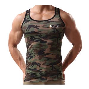 Débardeur décontracté grande taille pour hommes à séchage rapide Fitness Gym Muscle Vest avec camouflage Texture Print respirant tricoté tissage sans manches - Product Image 1
