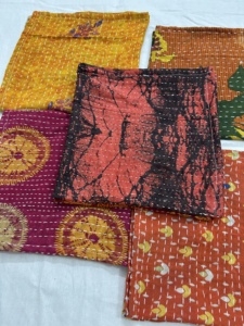 All Season Wholesale Custom Pure Cotton Vintage Handmade Rectangle Kantha Table <b>Runners</b> Multi-color Reusable for Dinner - Product Image 4