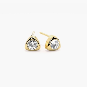 Pendientes de Lujo con Diamantes Cultivados en Laboratorio, Certificados por IGI, Chapados en Rodio sobre Oro Sólido de 10K, Corte Triangular con Engaste de Bisel, 1.00 CTW - Product Image 6