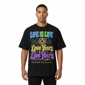 T-shirts pour hommes à col rond surdimensionnés, design personnalisé, coton, impression intégrale en relief, fabricant de t-shirts graphiques pour hommes - Product Image 2