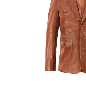 Blazer en cuir pour homme entièrement personnalisé, style parfait, vente chaude, prix raisonnable, designs uniques, blazer en cuir pour homme - Product Image 4