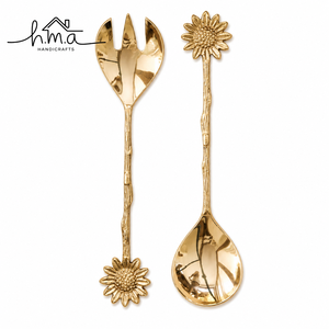 Cuillère à long manche en laiton doré, design coquillage, bol ovale, manche texturé élégant d'inspiration marine, ustensile de service décoratif - Product Image 6