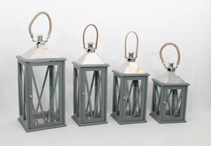 Lanterne en bois et métal de qualité professionnelle résistante aux intempéries |   Lanterne décorative artisanale en verre pour bougie, idéale pour patio - Product Image 2