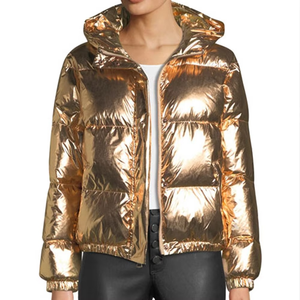 Veste matelassée courte d'hiver pour femmes grandes tailles, design brillant avec doublure en toile respirante de qualité - Nouvelle - Product Image 3