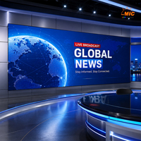 Pantalla LED P1.25 Moderna para Estudio de Noticias, Video Wall Grande para Transmisiones en Vivo y Proyectos de Fondo para Presentadores
