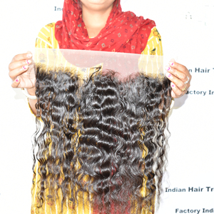 100% Wholesale Cheap Vietnamese Double Machine HD 13*4 Frontal <b>Curly</b> Unprocessed Cuticle aligned deep wave Human Hair <b>Extensions</b> - Product Image 2