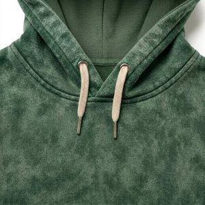 Mens Green <b>Hooded</b> Sweatshirt Solid Color Cotton Casual Drawstring Hoodie Regular Fit Autumn Wear - Product Image 4