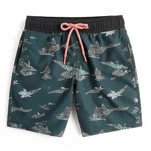 Shorts de Playa Personalizados OEM para Hombre, Secado Rápido, con Estampado Moderno, Tela Transpirable y Bolsillos Laterales para Natación - Product Image 5