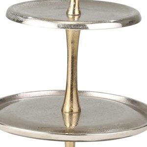 18 Inch <b>3</b> <b>Tier</b> Aluminium <b>Cake</b> <b>Stand</b> with Elegant Leaf Design Gold Cupcake & Dessert Display Pedestal for Weddings Birthdays - Product Image 6
