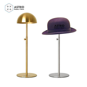 Exhibidor de Gorras Astrid Moderno de Acero Inoxidable, Portátil, Desmontable, Ajustable, con Función Giratoria para Tienda - Product Image 1