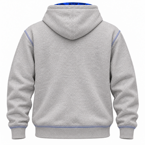 Sudadera con Capucha Personalizada de Invierno para Hombre, Forro Polar Grueso, Logotipo Bordado en 3D, Impresión por Sublimación, Color Gris Jaspeado, OEM - Product Image 4