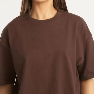 Camiseta Oversize para Mujer, Transpirable, de Alta Calidad, con Logotipo Personalizado, Lisa, Casual, al por Mayor, Ropa Urbana, Tops de Verano, OEM - Product Image 3