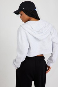Sweat à capuche entièrement zippé en polyester/coton, épais, écologique, coupe oversize, broderie personnalisée, double fermeture éclair, délavage acide, style streetwear, blanc - Product Image 6