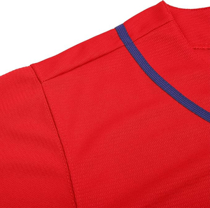 Camiseta de Béisbol Roja de Manga Corta con Botones al Frente, Unisex, para Adultos, de Poliéster que Absorbe la Humedad, Color Sólido, para Todas las Temporadas - Product Image 4
