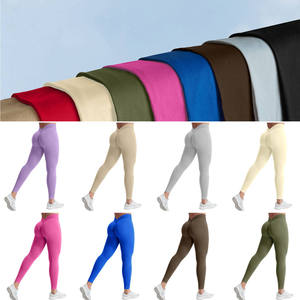 Leggings de Yoga Sólidos con Cintura en V sin Costuras, de Alta Elasticidad, Levanta Glúteos, Transpirables, Pantalones Deportivos Largos para Mujer - Product Image 4