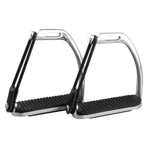 Estribos de Seguridad para Montar a Caballo, 1 Par, Acero Inoxidable Plateado, Antideslizantes, Equipo de Equitación HASHIR - Product Image 1