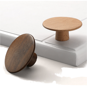Bouton de meuble en bois massif, finition naturelle, rustique, décoratif, pour tiroir, armoire, placard, décoration de cuisine - Product Image 1