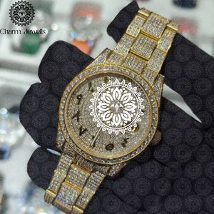 Montre de luxe Charm_Jewells en or, 40 mm, ronde, analogique, à quartz, sertie de diamants, unisexe, montre de mode - Product Image 1