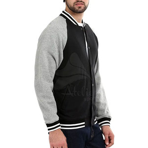 Veste de baseball en molleton côtelé épais en coton pour homme, qualité export, personnalisable, blanche, style vintage, type bomber - Product Image 3