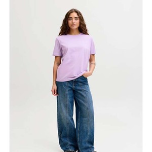 เสื้อยืดคอกลมแขนสั้นสำหรับผู้หญิงเสื้อแห้งเร็วสีชมพู180กรัม - Product Image 3