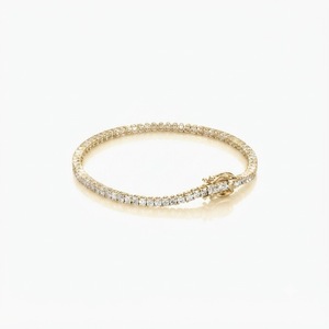 กำไลข้อมือเพชรทรงกลมทองคำแท้ 10K 14K 18K เพชรเพาะเลี้ยงในห้องปฏิบัติการ ได้รับการรับรองจาก IGI กำไลข้อมือคริสตัลหรูหรา - Product Image 1