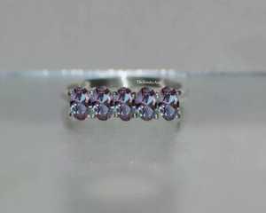 Bague Alexandrite, Bague Éternité Alexandrite, Bague en Argent Sterling 925, Demi-Bague Éternité Alexandrite, Bague de Mariage, Bague Empilable - Product Image 6