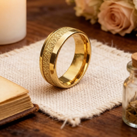 Bague en carbure de tungstène plaqué or avec incrustation grain de soie givré, ajustement confortable, pour homme, alliance de mariage, cadeau d'anniversaire, bijoux
