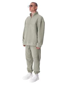 Conjunto Deportivo de Invierno para Hombre con Capucha y Media Cremallera, OEM ODM Personalizado, 100% Algodón, Casual, de Alta Calidad, 2 Piezas - Product Image 5