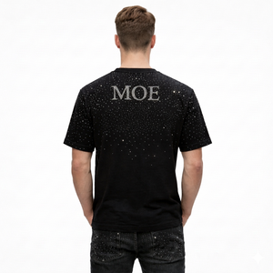 Camiseta Oversize de Lujo con Logo de Diamantes de Imitación, Gráfico de Diamantes Negros, Estilo Urbano, Camiseta de Hombre Hip Hop de Corte Holgado y Manga Corta - Product Image 4