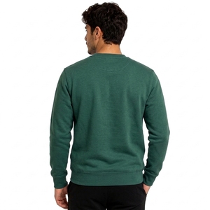 Sweat-shirt vert à col rond, coupe classique, en coton, pull uni, tricoté, décontracté, pour homme, sweat-shirt d'automne - Product Image 2
