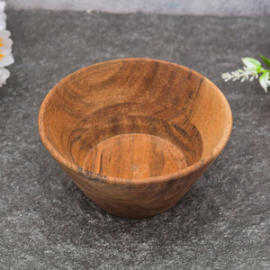 Cuencos de madera pequeños de madera de Acacia elegantes, utensilios multiusos para mezclar y servir para Cocina Casera para servir ensalada y sopa - Product Image 4