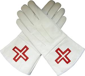 Guantes de Cuero Suave Negros con Cruz Roja para Caballero Templario, Regalia Masónica (Talla Extra Grande) - Product Image 4