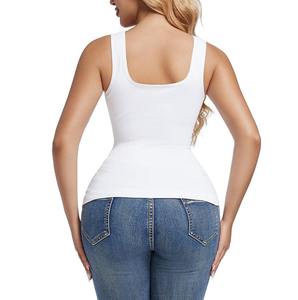 Wholesale Ladies Tank <b>Top</b> square Neck Waist Trainer Shaper Bodysuit <b>Tops</b> for Woman Seamless Vest Women Slimming - Product Image 2
