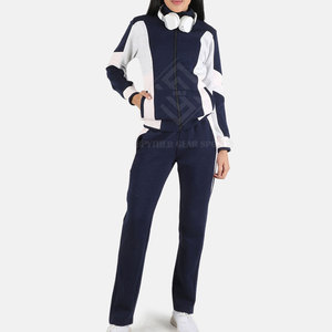 Women Winter Solid Stand Collar Eco-Friendly Breathable Cotton Tracksuits 2-Piece Long Set Casual Exercise <b>Wear</b> - Product Image 4