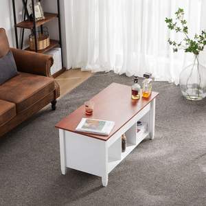 Tavolino da Caffè Moderno con Piano Sollevabile e Vano Nascosto, Arredamento Marrone e Bianco con Elegante Funzione di Sollevamento del Piano - Product Image 3